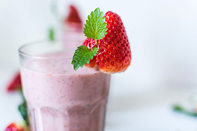 Frozen strawberry milkshake